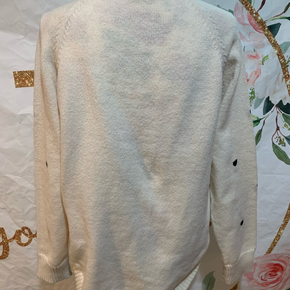 Heart Pattern Cream Sweater - Picture 3 of 3